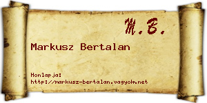 Markusz Bertalan névjegykártya